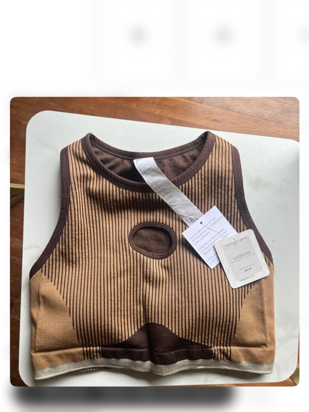 Fabletics Brown and Tan Workout Sports Bra